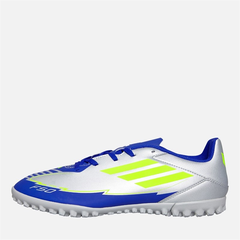 adidas Herenschoenen F50 Club Messi La Vida Rapida Pack TF Kunstgras Voetbalschoenen Silver Metallic/Solar Yellow/Lucid Blue