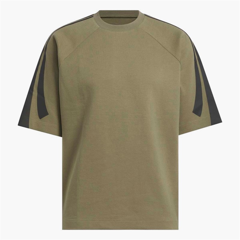 adidas Heren adidas Basketbal Korte Mouw Sweater Olive Strata