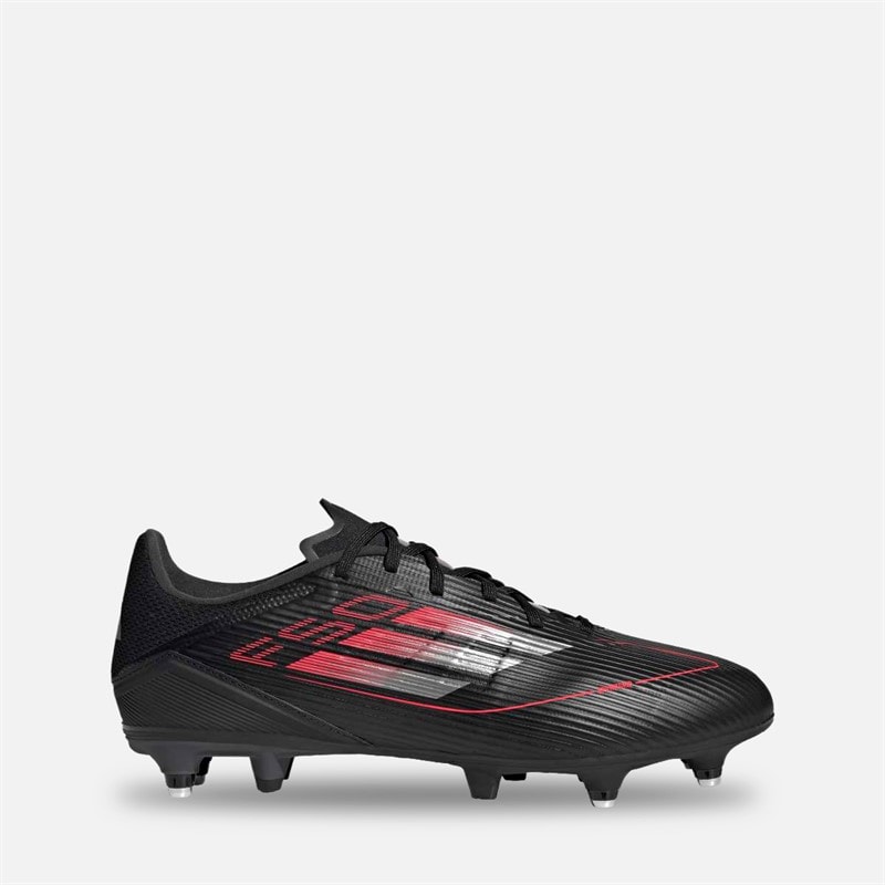 adidas Heren F50 League Stealth Victory Pack SG Zachte Ondergrond Voetbalschoenen Zwart/Iron Metallic/Lucid Red
