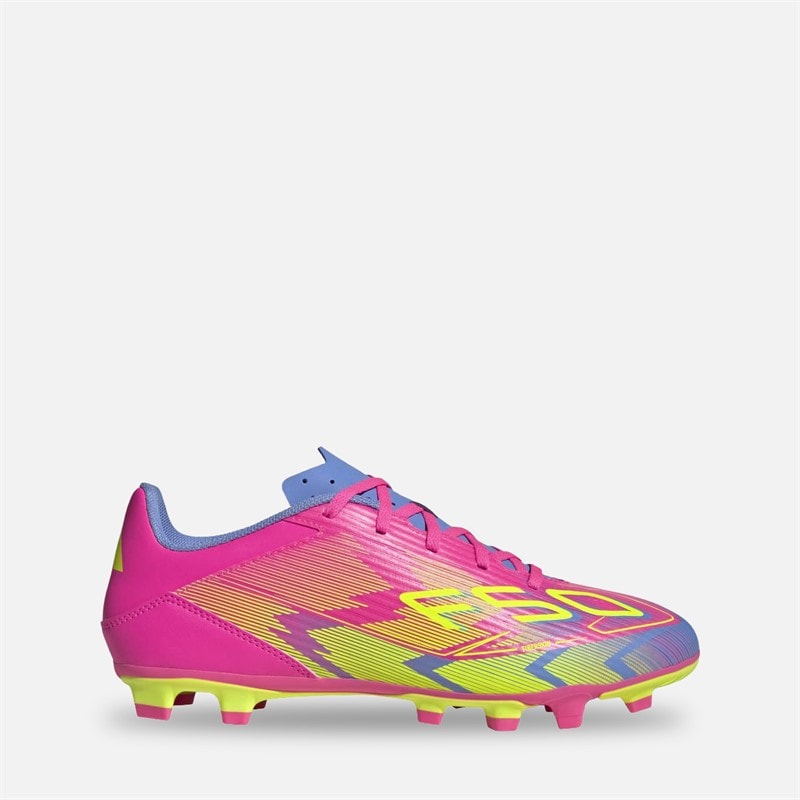 adidas Heren F50 Club FG/MG Firm Ground/Multi Ground Voetbalschoenen Lucid Pink/Lucid Lemon/Blue Fusion