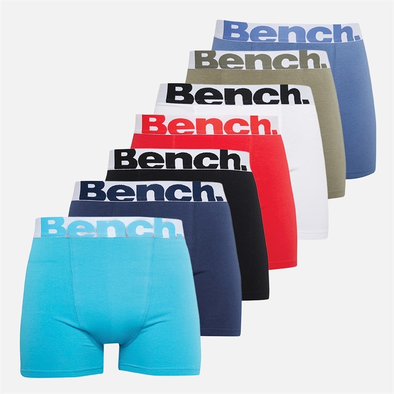 Bench Heren Malko Seven Pack Boxers Schwarz/Helltürkis/Marineblau/Rot/wit /Hellkhaki/Blau