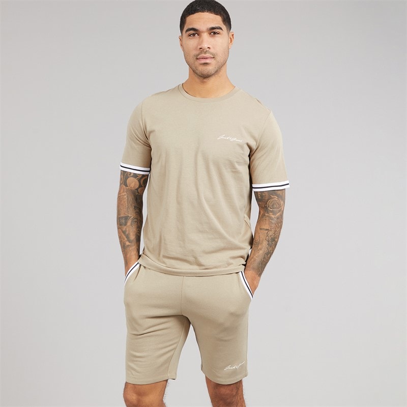 JACK & JONES Heren Jaxon T-shirt en shorts set Crockery